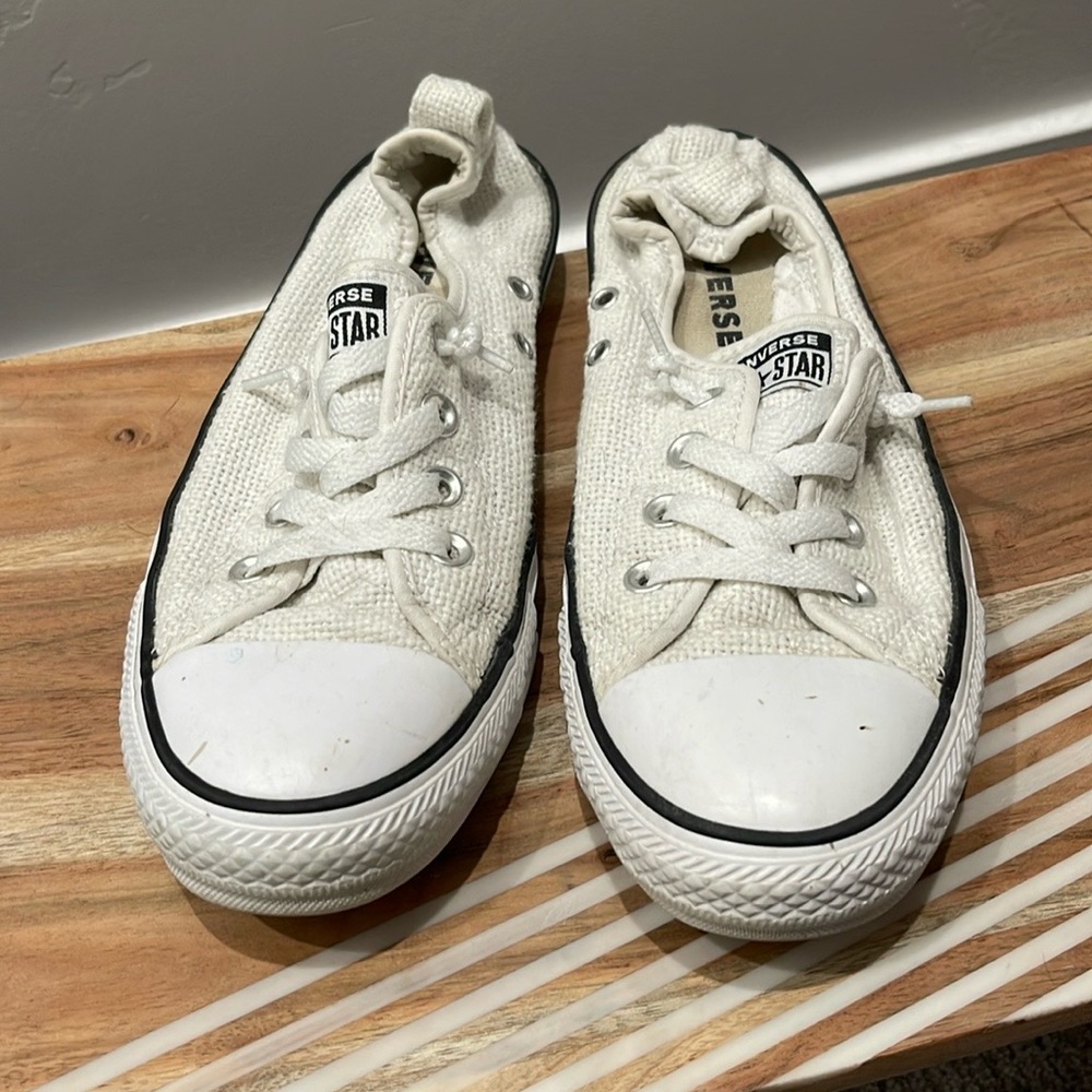 White woven converse